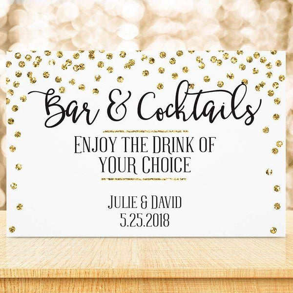 Wedding Signs Personalized Sign (18x12) - Gold Glitter Wedding Kate Aspen