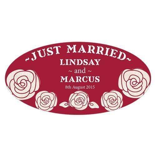 Wedding Signs Rose Large Cling Plum (Pack of 1) JM Weddings