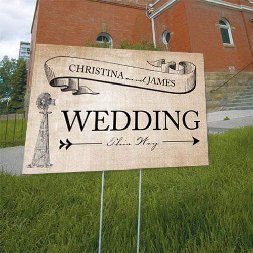 Wedding Signs Rustic Country Wedding Directional Sign Berry (Pack of 1) Weddingstar