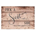 Wedding Signs Rustic Pick A Seat Directional Poster Sign Mocha Mousse (Pack of 1) JM Weddings