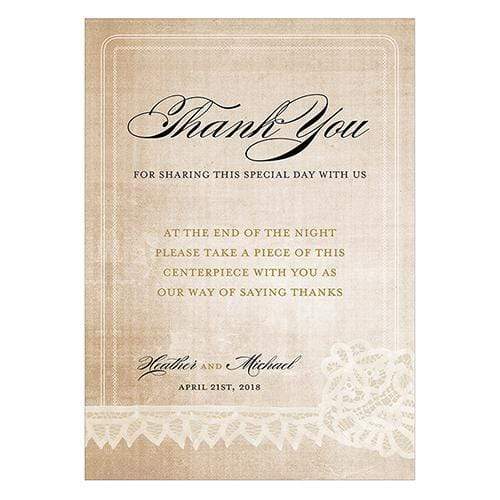 Wedding Signs Vintage Lace Table Sign Berry (Pack of 1) JM Weddings