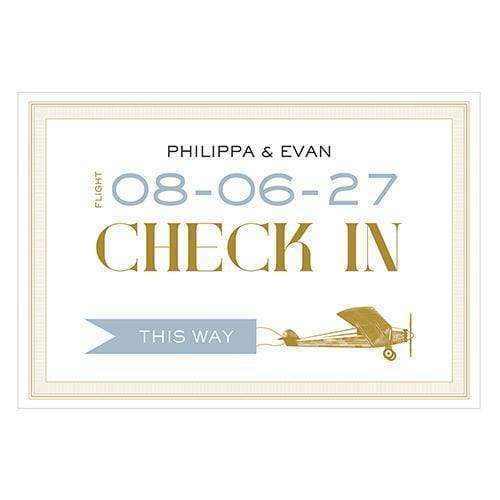 Wedding Signs Vintage Travel Check In Directional Wedding Sign Daiquiri Green (Pack of 1) JM Weddings