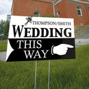 Wedding This Way Wedding Directional Sign Berry (Pack of 1)-Wedding Signs-Classical Green-JadeMoghul Inc.