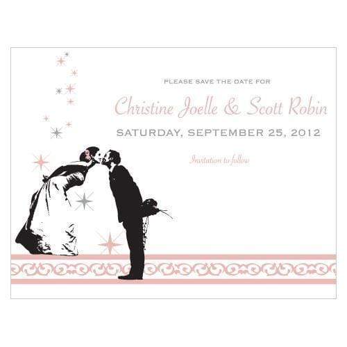 Weddingstar Vintage Hollywood Save The Date Card Vintage Pink (Pack of 1) JM Weddings