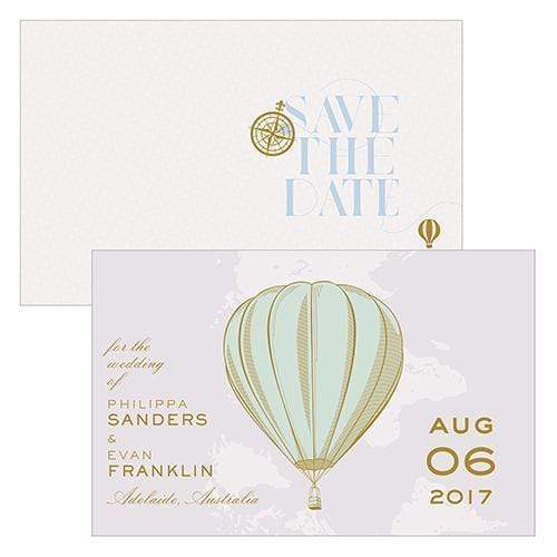 Weddingstar Vintage Travel Save The Date Card With Fold (Pack of 1) JM Weddings