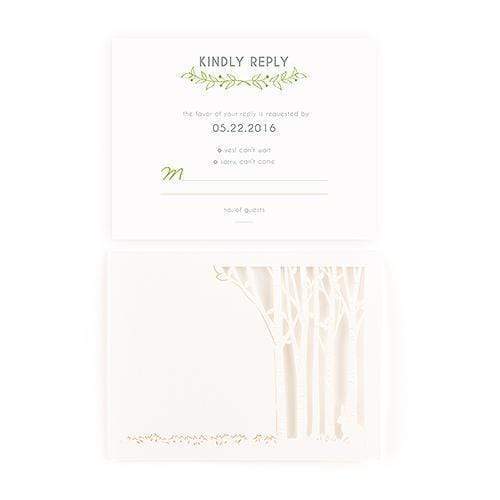Woodland Pretty Laser Embossed Accessory Cards with Personalization (Pack of 16)