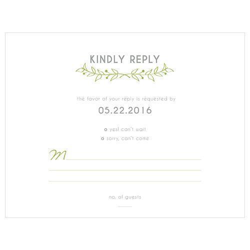 Woodland Pretty RSVP Grass Green (Pack of 1)