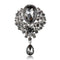 WEIMANJINGDIAN Brand Large Crystal Diamante Rhinestones Teardrop Wedding Brooch Pins in Assorted Colors-7406 black-JadeMoghul Inc.