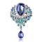 WEIMANJINGDIAN Brand Large Crystal Diamante Rhinestones Teardrop Wedding Brooch Pins in Assorted Colors-7406 blue-JadeMoghul Inc.