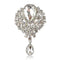 WEIMANJINGDIAN Brand Large Crystal Diamante Rhinestones Teardrop Wedding Brooch Pins in Assorted Colors-7406 clear-JadeMoghul Inc.