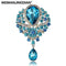 WEIMANJINGDIAN Brand Large Crystal Diamante Rhinestones Teardrop Wedding Brooch Pins in Assorted Colors-7406 clear-JadeMoghul Inc.