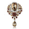 WEIMANJINGDIAN Brand Large Crystal Diamante Rhinestones Teardrop Wedding Brooch Pins in Assorted Colors-7406 coffee-JadeMoghul Inc.