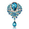 WEIMANJINGDIAN Brand Large Crystal Diamante Rhinestones Teardrop Wedding Brooch Pins in Assorted Colors-7406 lt blue-JadeMoghul Inc.