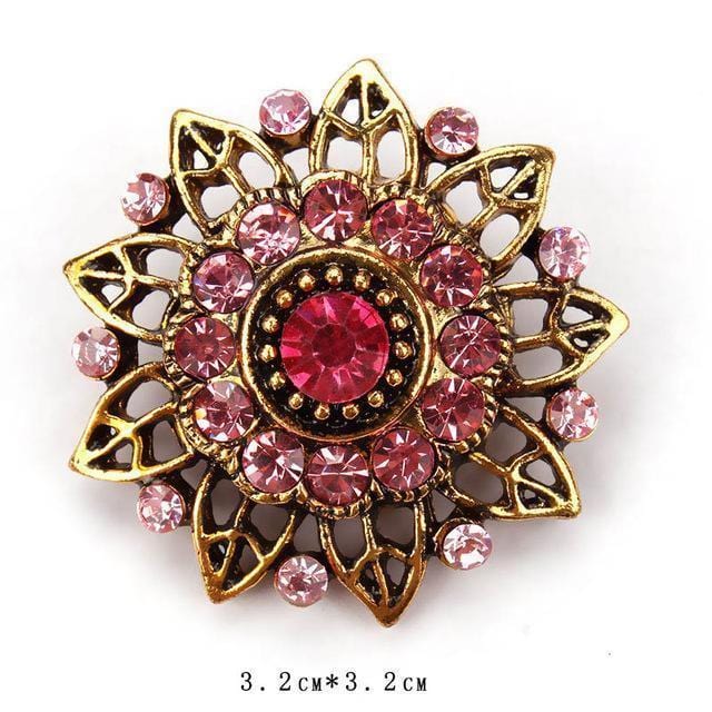 WEIMANJINGDIAN Brand Vintage Gold Color Plated Crystal Rhinestones Flower Antique Brooch Pins for Women in Assorted-5383-JadeMoghul Inc.