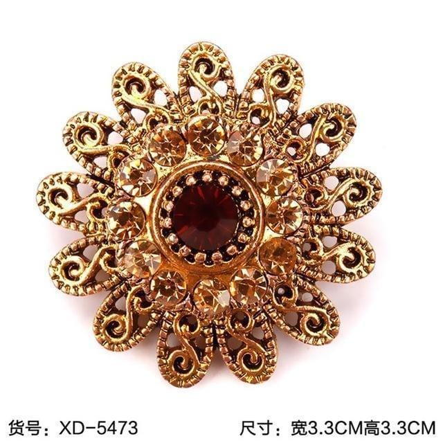WEIMANJINGDIAN Brand Vintage Gold Color Plated Crystal Rhinestones Flower Antique Brooch Pins for Women in Assorted-5473-JadeMoghul Inc.