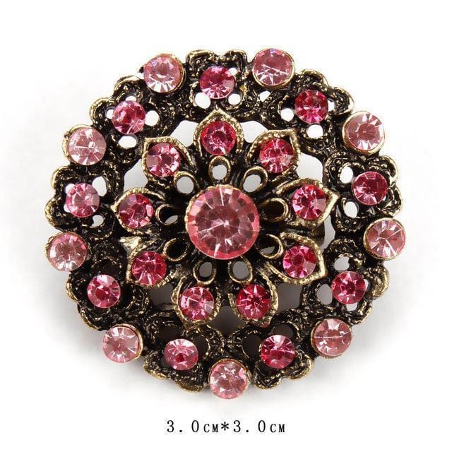 WEIMANJINGDIAN Brand Vintage Gold Color Plated Crystal Rhinestones Flower Antique Brooch Pins for Women in Assorted-629-JadeMoghul Inc.