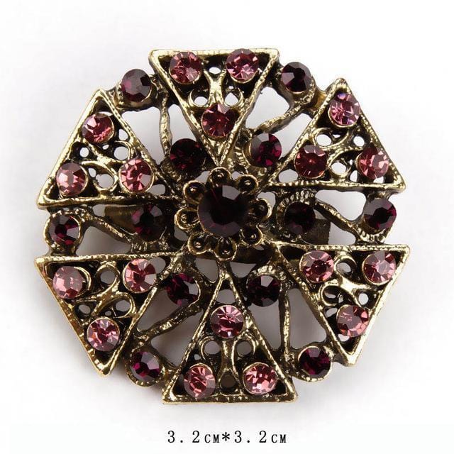 WEIMANJINGDIAN Brand Vintage Gold Color Plated Crystal Rhinestones Flower Antique Brooch Pins for Women in Assorted-630-JadeMoghul Inc.