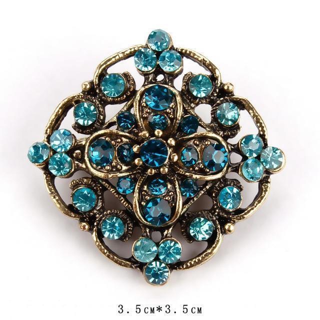 WEIMANJINGDIAN Brand Vintage Gold Color Plated Crystal Rhinestones Flower Antique Brooch Pins for Women in Assorted-634-JadeMoghul Inc.