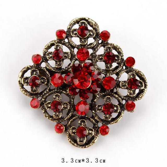 WEIMANJINGDIAN Brand Vintage Gold Color Plated Crystal Rhinestones Flower Antique Brooch Pins for Women in Assorted-637-JadeMoghul Inc.