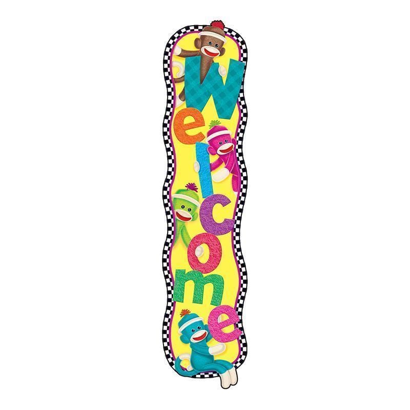 WELCOME SOCK MONKEY BANNER-Learning Materials-JadeMoghul Inc.