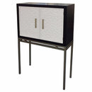 Well-Appointed Studio Bar Cabinet-Accent Chests and Cabinets-Black & White-woodmetalmirrorglass-JadeMoghul Inc.