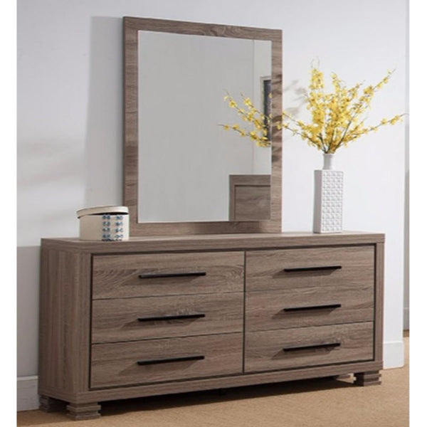Well Crafted Marvelous Mirror With Brown Finish Wooden Frame.-Wall Mirrors-Brown-GLASS WOOD-JadeMoghul Inc.