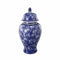 Well- Designed Flowers Ginger Jar In Blue and White-Decorative Jars and Urns-Blue and White-CERAMIC-JadeMoghul Inc.