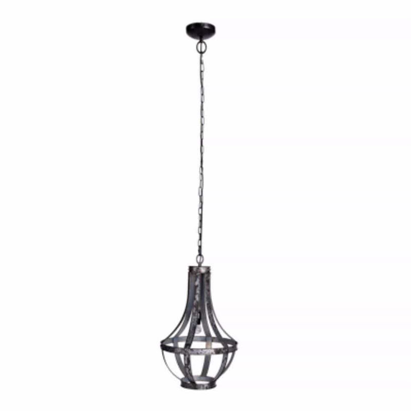 Well Designed Iron Lantern 1-Light Pendant-Lanterns-Gray-Iron-JadeMoghul Inc.