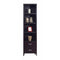 Well- Designed Media Tower With Display Shelves, Dark Brown-Media Racks and Towers-Dark Brown-Metal-JadeMoghul Inc.