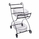 Well-designed Metal Utility Cart & Stand, black-Utility Carts-Black-Steel-JadeMoghul Inc.