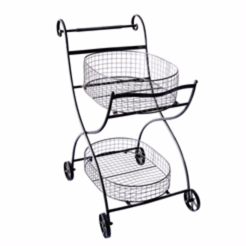 Well-designed Metal Utility Cart & Stand, black-Utility Carts-Black-Steel-JadeMoghul Inc.