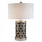 Well-designed Polyresin Table Lamp, Silver And Black-Table Lamps-Silver-Polyresin-JadeMoghul Inc.