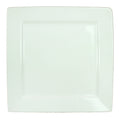 Well Designed Square Shape Ceramic Plate with Curved Rims, White-Ceramic Plates-White-Ceramic-JadeMoghul Inc.