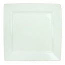 Well Designed Square Shape Ceramic Plate with Curved Rims, White-Ceramic Plates-White-Ceramic-JadeMoghul Inc.