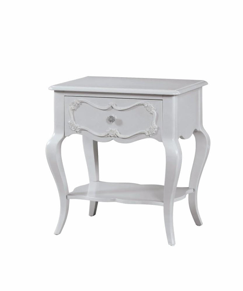 Well-designed Wood Nightstand By Edalene, Grey-Nightstands and Bedside Tables-Grey-Pine wood-JadeMoghul Inc.