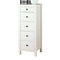 Well-designed Wooden Chest With 5 Drawers, White-Accent Chests and Cabinets-White-Wood-JadeMoghul Inc.