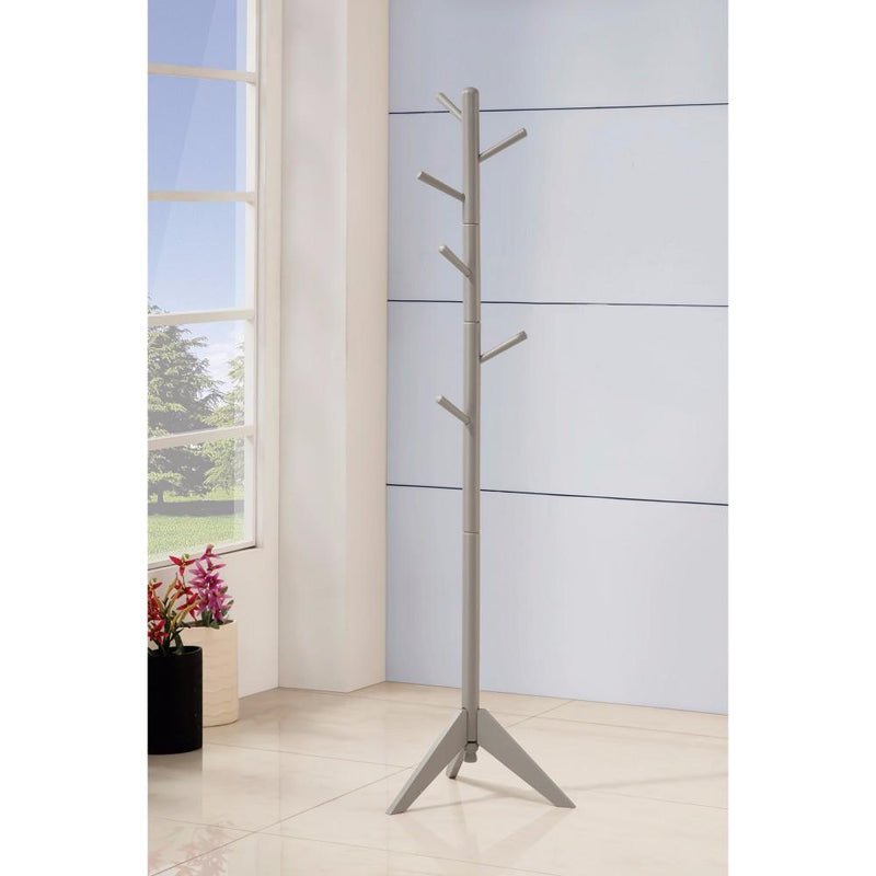 Well-made Metal Coat Rack with Six Pegs, Gray-Coatracks and Umbrella Stands-Gray-Metal-JadeMoghul Inc.