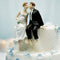 Whimsical Sitting Bride and Groom Cake Topper Caucasian (Pack of 1)-Wedding Cake Toppers-JadeMoghul Inc.