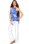 Whimsy Audrey Halter Top - Women-Whimsy-XS-White/Blue-JadeMoghul Inc.