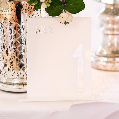 White Acrylic Table Number - No. in Block Style (Pack of 1)-Table Planning Accessories-JadeMoghul Inc.