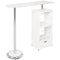 White Bar Table with functional Storage-Coffee Tables-White and Chrome-Metal-JadeMoghul Inc.