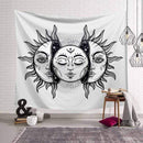 White Black Sun Moon Mandala Tapestry Wall Hanging Celestial Wall Tapestry Hippie Wall Carpets Dorm Decor Psychedelic Tapestry AExp