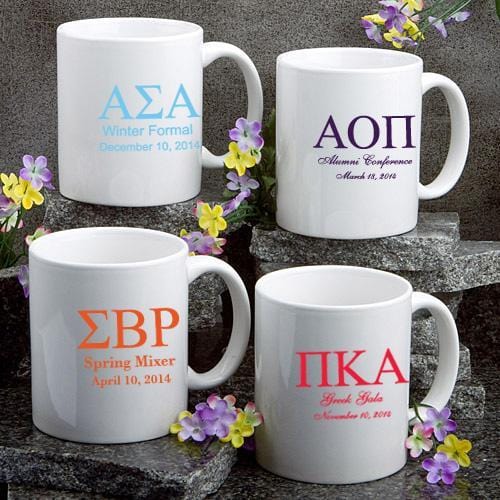 White Ceramic Coffee Mug: Greek Designs-Personalized Gifts for Men-JadeMoghul Inc.