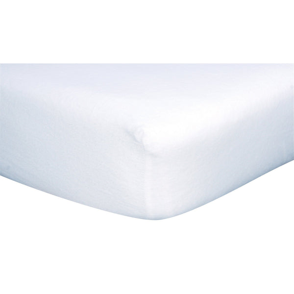 White Fitted Cotton Jersey Crib Sheet-WHITE-JadeMoghul Inc.