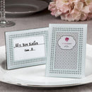 White frosted Glass picture frame / placecard holder-Personalized Gifts By Type-JadeMoghul Inc.