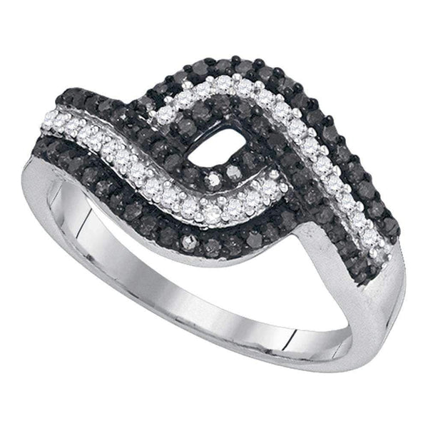 White Gold Black Enhanced Diamond Women's Cocktail Band - FREE Shipping (US/CA)-Gold & Diamond Bands-5-JadeMoghul Inc.