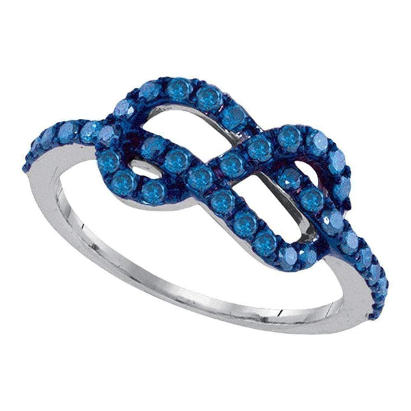 White Gold Blue Enhanced Diamond Infinity Love Anniversary Ring - FREE Shipping (US/CA)-Gold & Diamond Rings-5-JadeMoghul Inc.