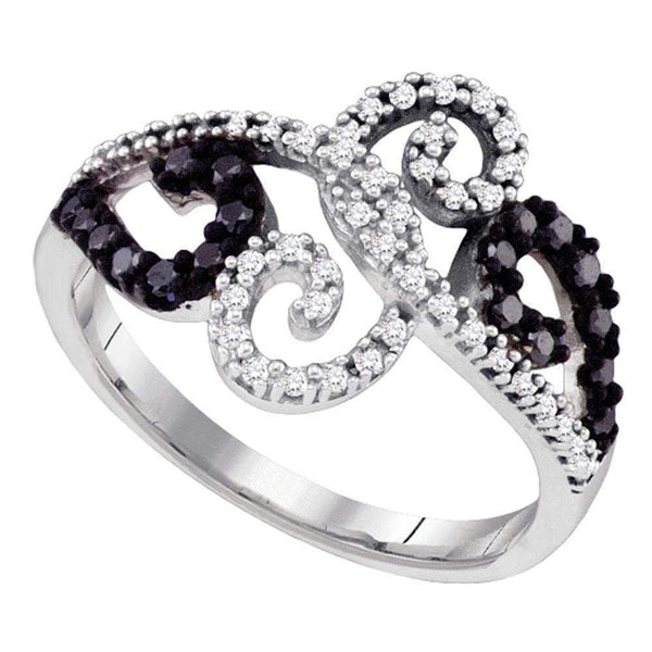 White Gold Enhanced Diamond Women's Whimsical Ring - FREE Shipping (US/CA)-Gold & Diamond Fashion Rings-5-JadeMoghul Inc.