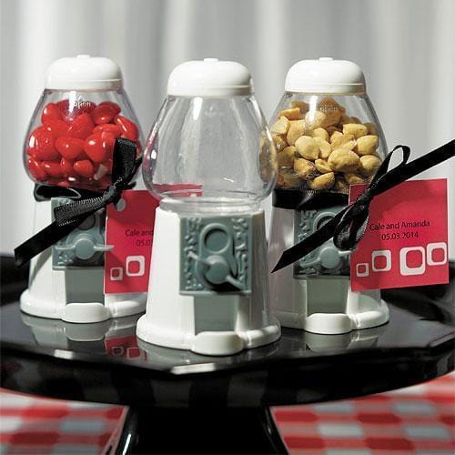 White Gumball Machine Party Favor (Pack of 1)-Popular Wedding Favors-JadeMoghul Inc.