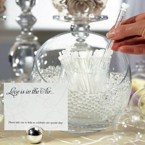 White Heart Wedding Bubbles (Pack of 24)-Popular Wedding Favors-JadeMoghul Inc.